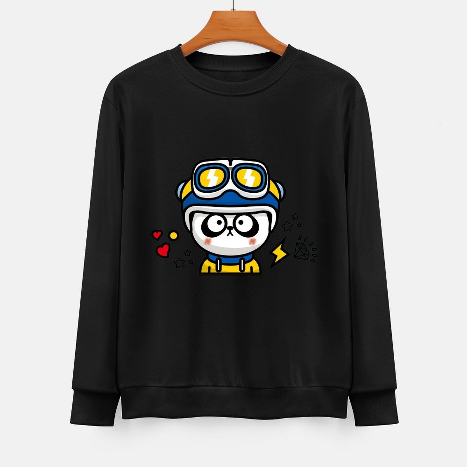 Front Patterned Long Sleeve TopPromotional Oversized